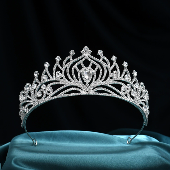 Diamond-Studded Bridal Crown Korean Style Headband Luxurious High-End Alloy Crown