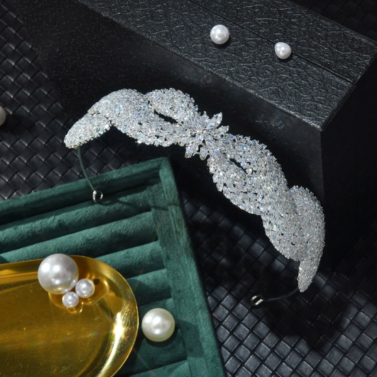 Snowflake Feather Headband Crown Accessories Hair Crown Headdress