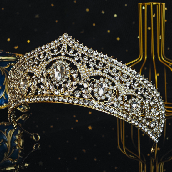 Royal Style Crown Headdress Headdress Light Luxury Rhinestone Crown