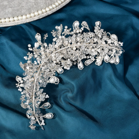 Bridal Crown Hair Accessories Luxury Beauty Handmade Rhinestone Pearl Headband