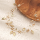 Handmade Headband With Golden Flower And Leaf Shape Soft Chain Headdress