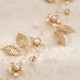Handmade Headband With Golden Flower And Leaf Shape Soft Chain Headdress