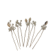 Ancient Style U-Shaped Pearl Alloy Hair Fork Golden Leaf Pearl Pin Hairpin Headdress