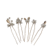 Ancient Style U-Shaped Pearl Alloy Hair Fork Golden Leaf Pearl Pin Hairpin Headdress