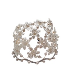 Pearl Pressed Hairband Sweet Flower Headdress Handmade Beaded Hairband