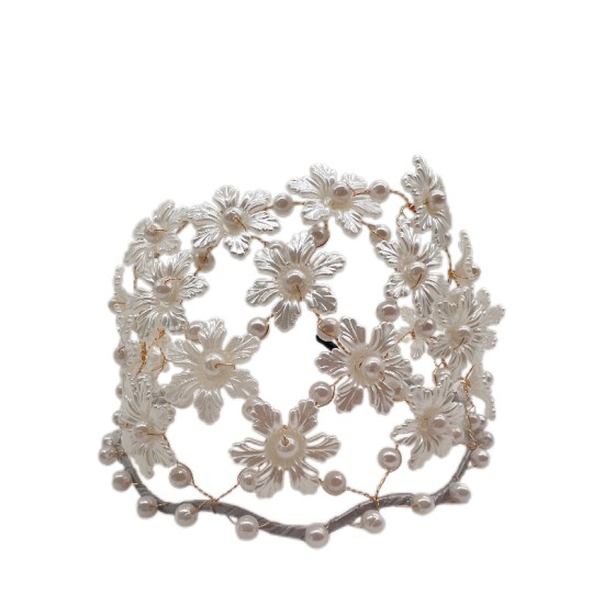 Pearl Pressed Hairband Sweet Flower Headdress Handmade Beaded Hairband