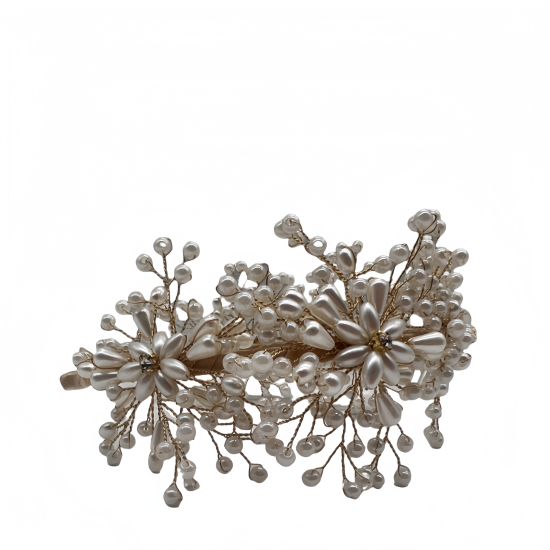 Pearl Pressed Hairband Sweet Flower Headdress Handmade Beaded Hairband