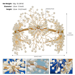 Pearl Pressed Hairband Sweet Flower Headdress Handmade Beaded Hairband