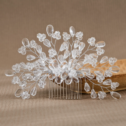 Crystal Comb And Hairpin With Elegant Handmade Beaded Hair Accessories