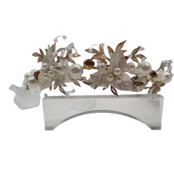 Sweet and Fairy Flower Garland Braided Headband Flower Girl Pearl Headdress