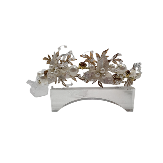 Sweet and Fairy Flower Garland Braided Headband Flower Girl Pearl Headdress