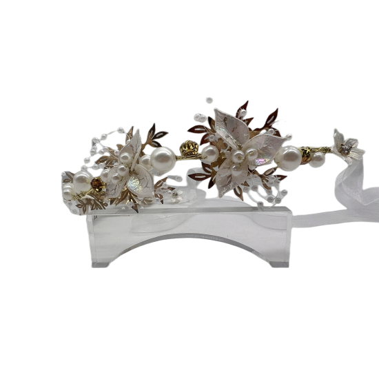 Sweet and Fairy Flower Garland Braided Headband Flower Girl Pearl Headdress