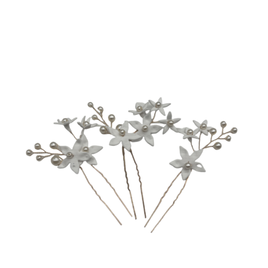 Handmade Beaded Clay Flower Hairpin Hairpin U-Shaped Pin Hair Accessories