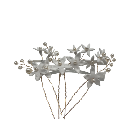 Handmade Beaded Clay Flower Hairpin Hairpin U-Shaped Pin Hair Accessories