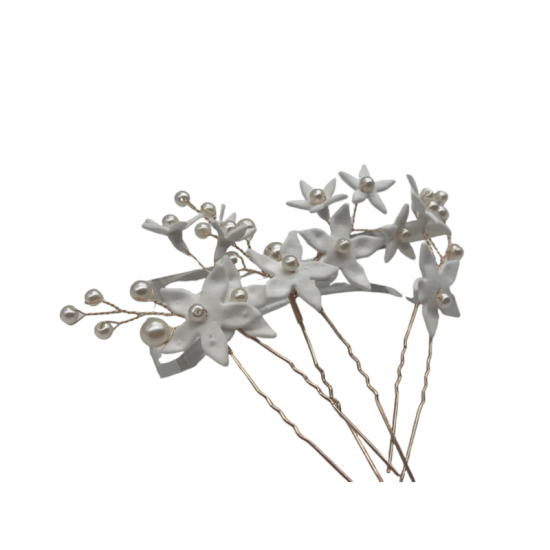 Handmade Beaded Clay Flower Hairpin Hairpin U-Shaped Pin Hair Accessories