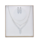 Luxury Rhinestone Necklace Earrings Leaf Set Water Drop Necklace Two-Piece Set